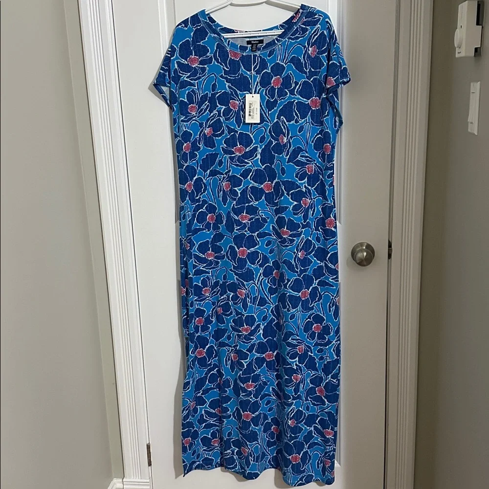 Sz L🇨🇦⭐️NWT Hatley Blake Textured Peonies Maxi Dress PTP 21”+ Stretch - Picture 5 of 11